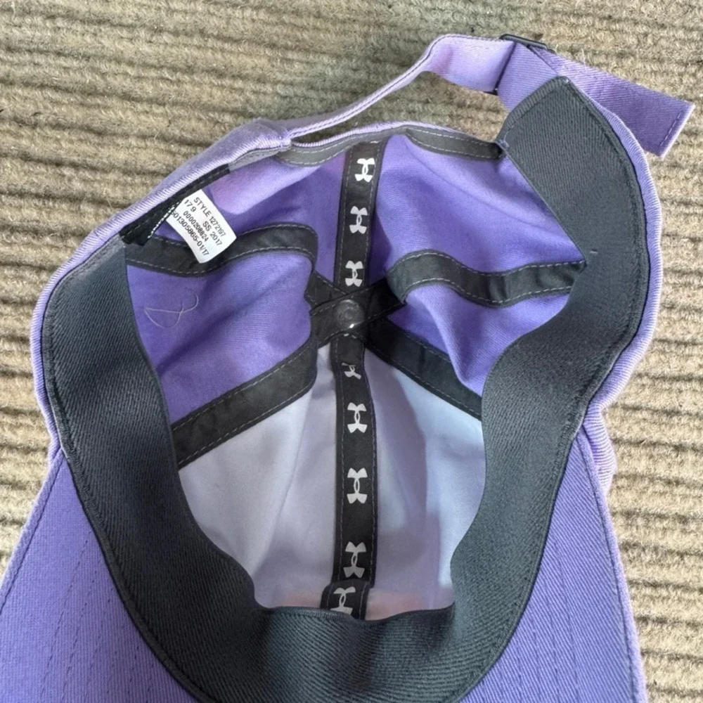 Under Armour Youth Purple Baseball Cap Orange Logo Adjustable Hat 1272197 OSFA